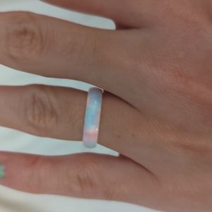 Resin coated opal ring size 5.25